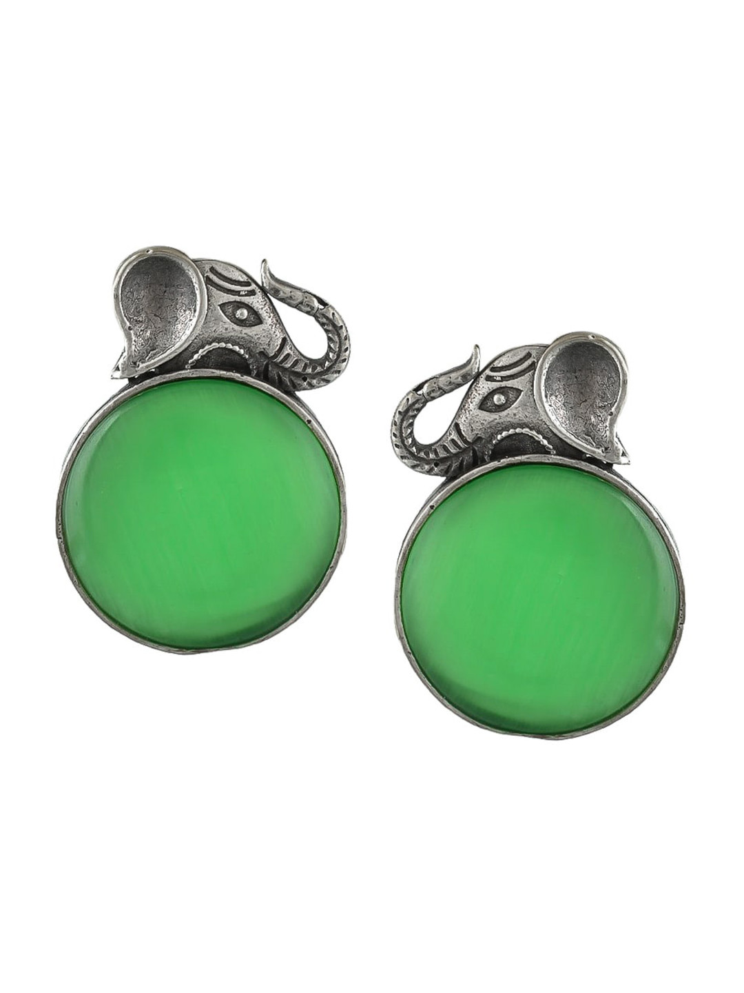 

Silvermerc Designs Silver-Plated Cubic Zirconia Studded Elephant Shaped Studs