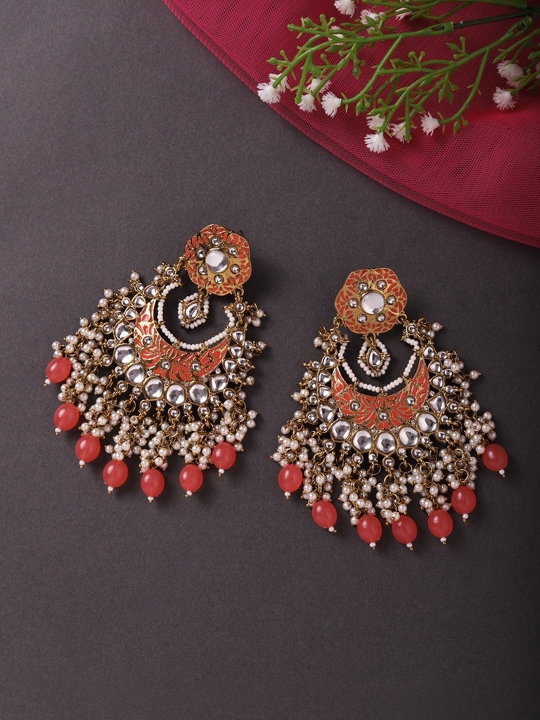 

Cierra Gold-Plated Crescent Shaped Chandbalis Earrings