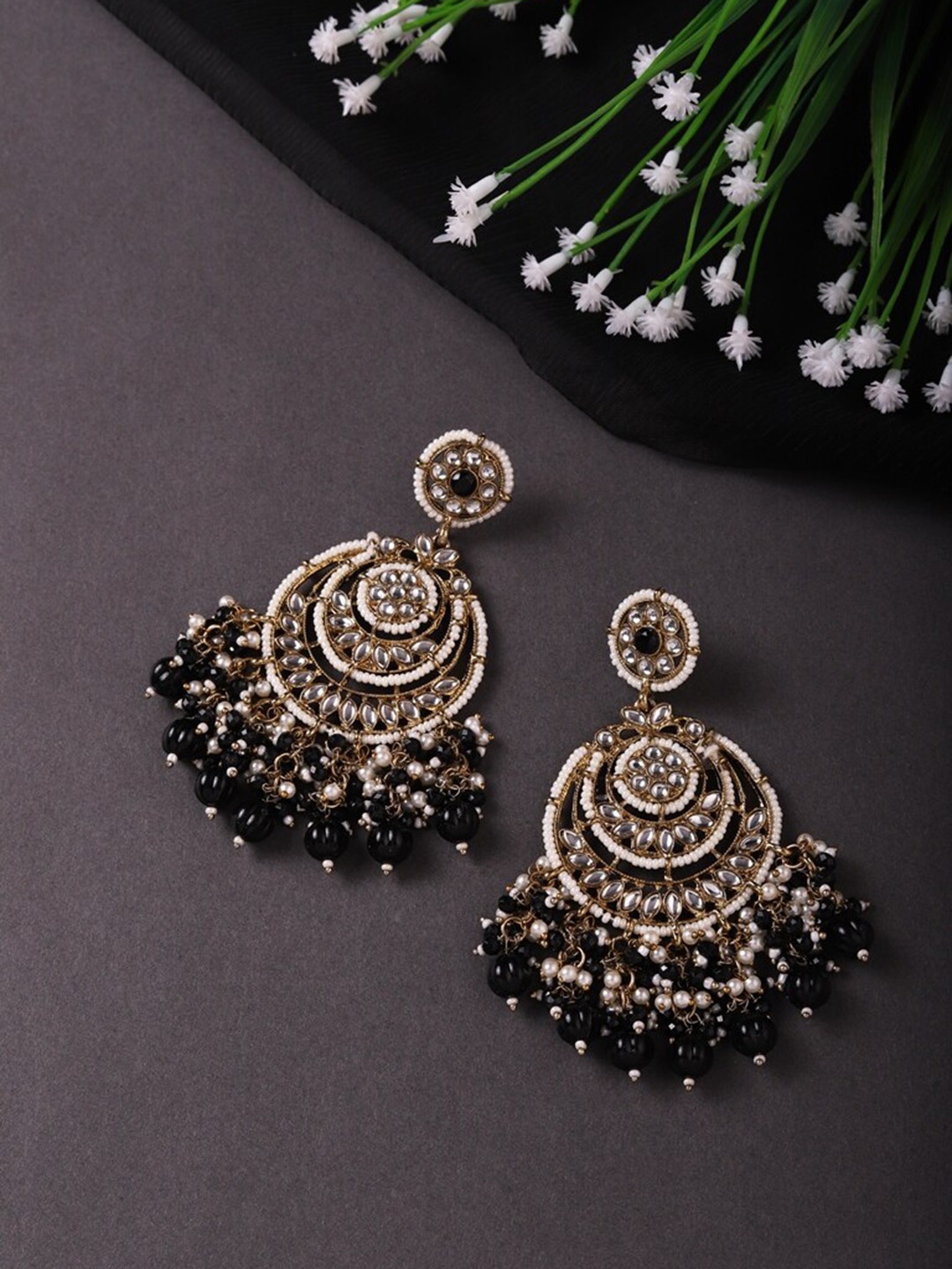 

Cierra Gold-Plated Crescent Shaped Chandbalis Earrings