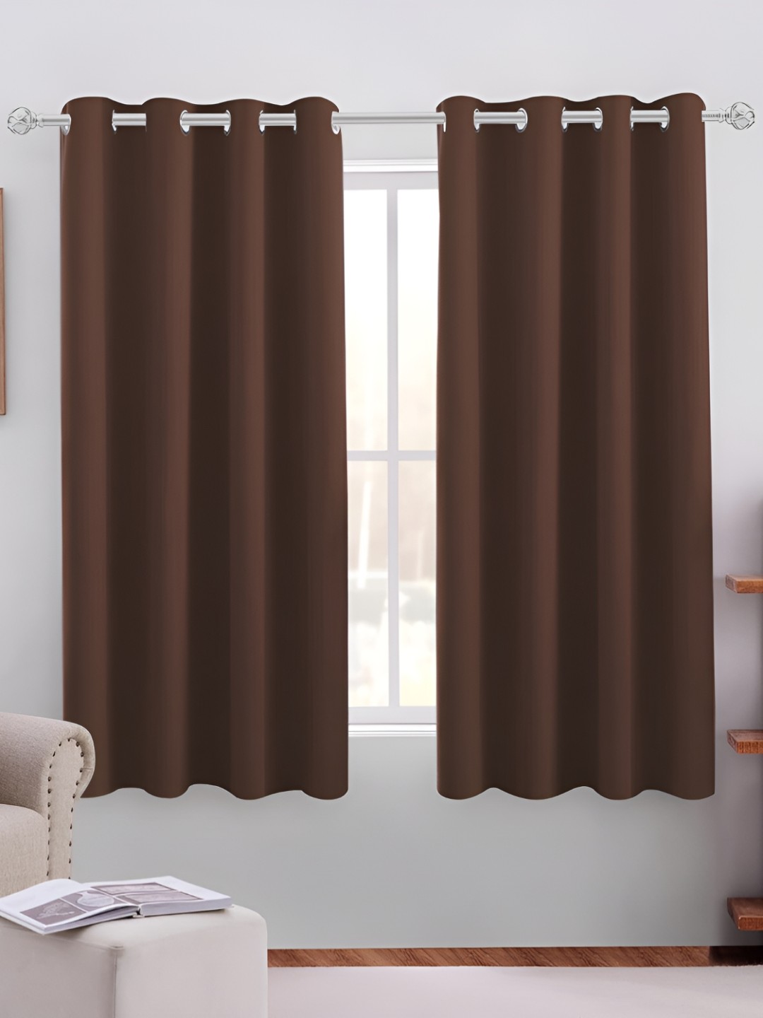 

MISTIVA Brown 2 Pieces Room Darkening Window Curtains