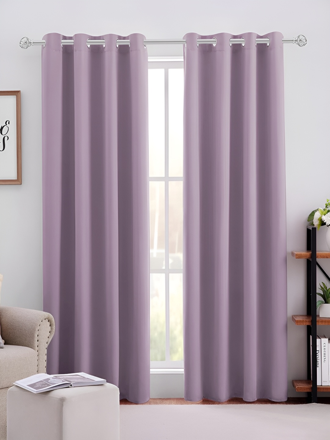

MISTIVA Lavender 2 Pieces Room Darkening Long Door Curtains