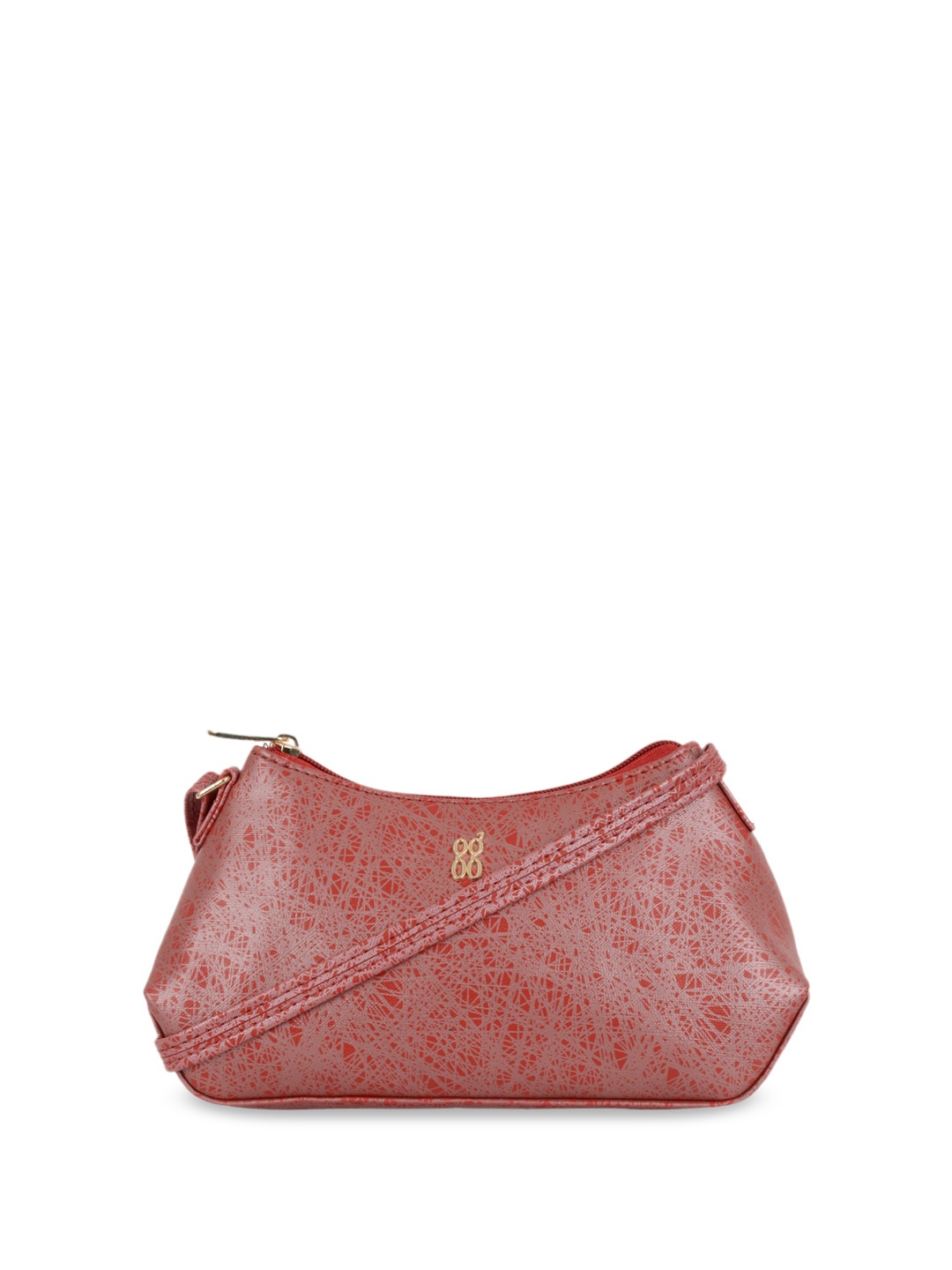 

Baggit Abstract Printed Structured Sling Bag, Red