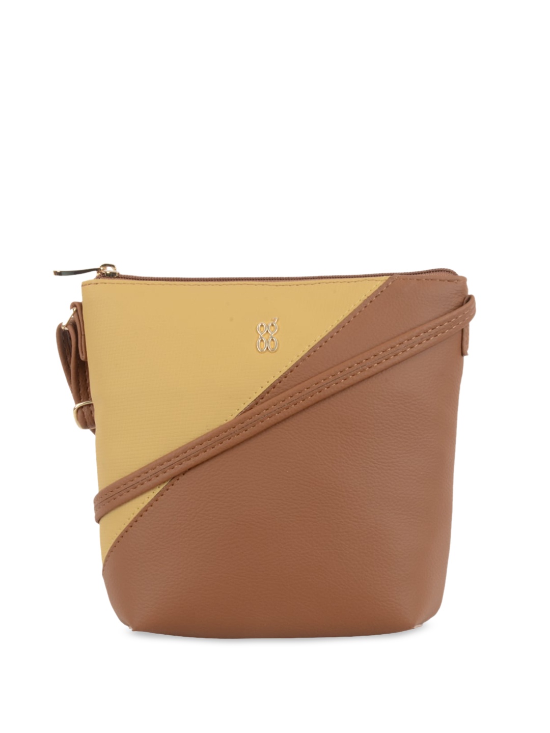 

Baggit Colourblocked Half Moon Sling Bag, Tan