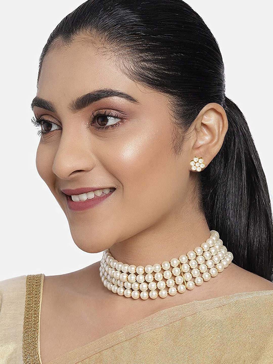 

Peora Set Of 2 Gold-Plated Stone-Studded & Beaded Jewellery Set