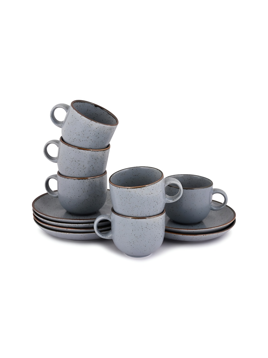 

Hitkari Grey 12 Pcs Glossy Cup & Saucer Set