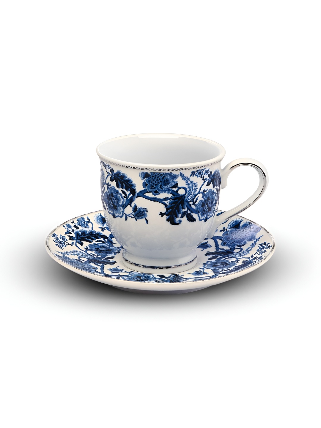 

Hitkari White & Blue Floral Printed 12 Pcs Cup & Saucer Set