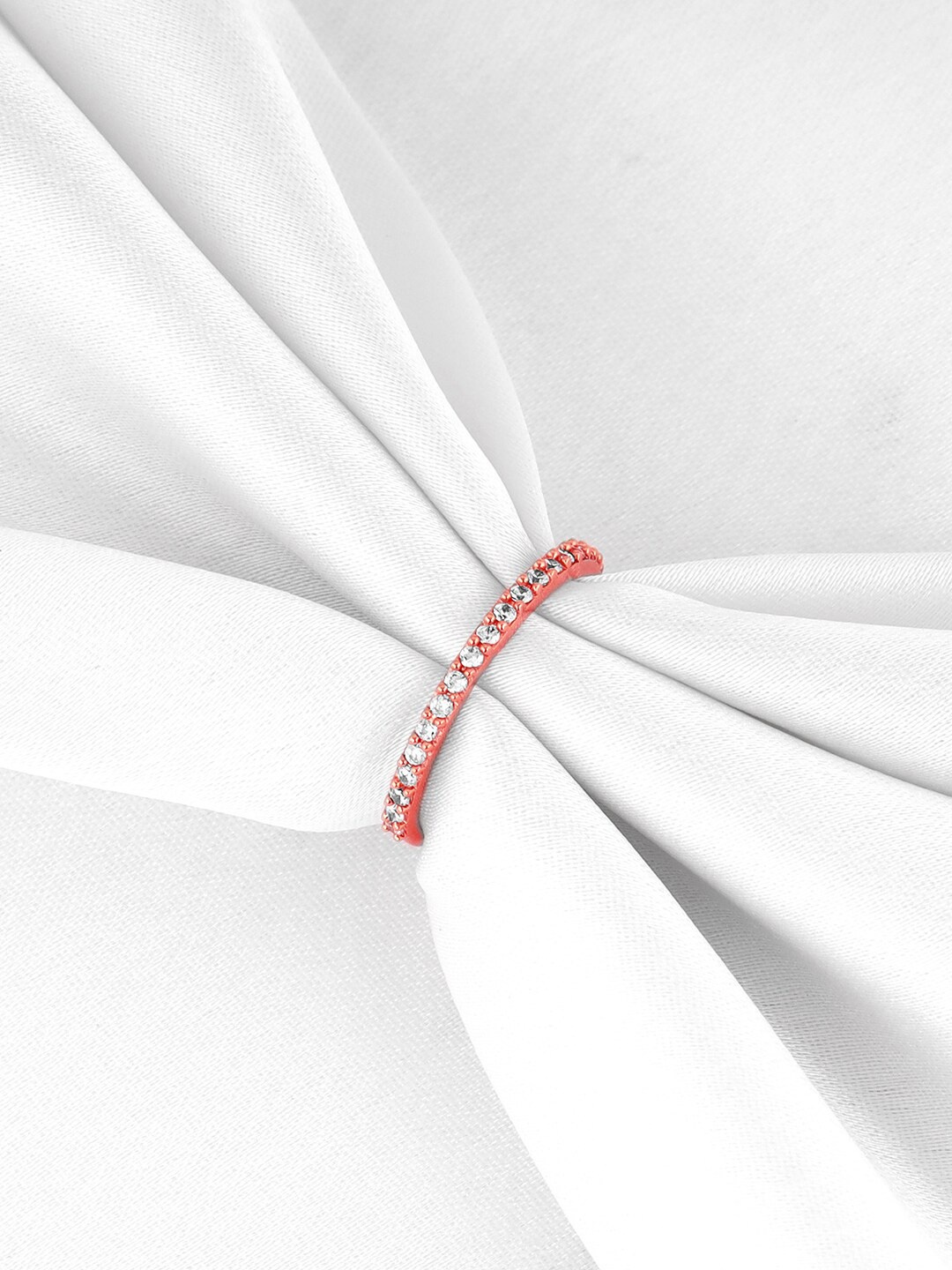 

GIVA Rose Gold-Plated 925 Sterling Silver Cubic Zirconia Studded Finger Ring
