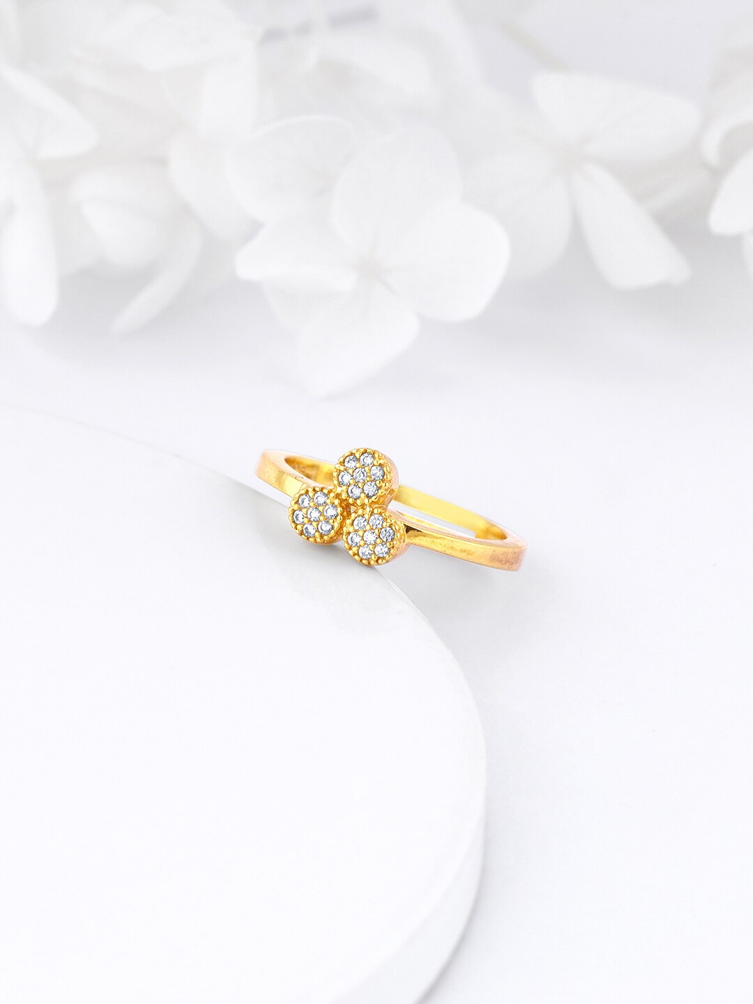 

GIVA Gold-Plated 925 Sterling Silver Cubic Zirconia Studded Finger Ring