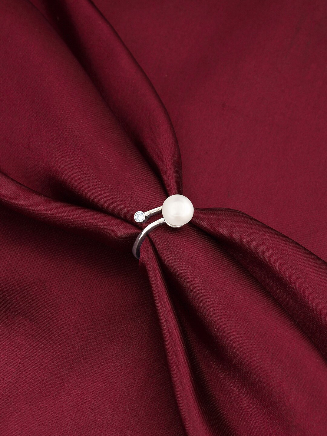 

GIVA 925 Sterling Silver Rhodium-Plated Pearls Finger Ring