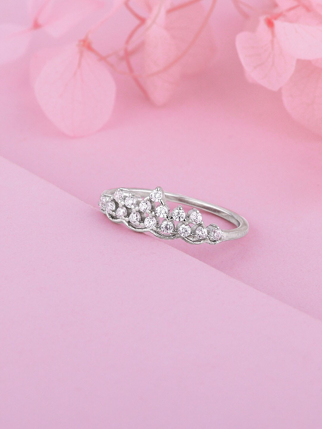 

GIVA 925 Sterling Silver Rhodium-Plated Cubic Zirconia Finger Ring