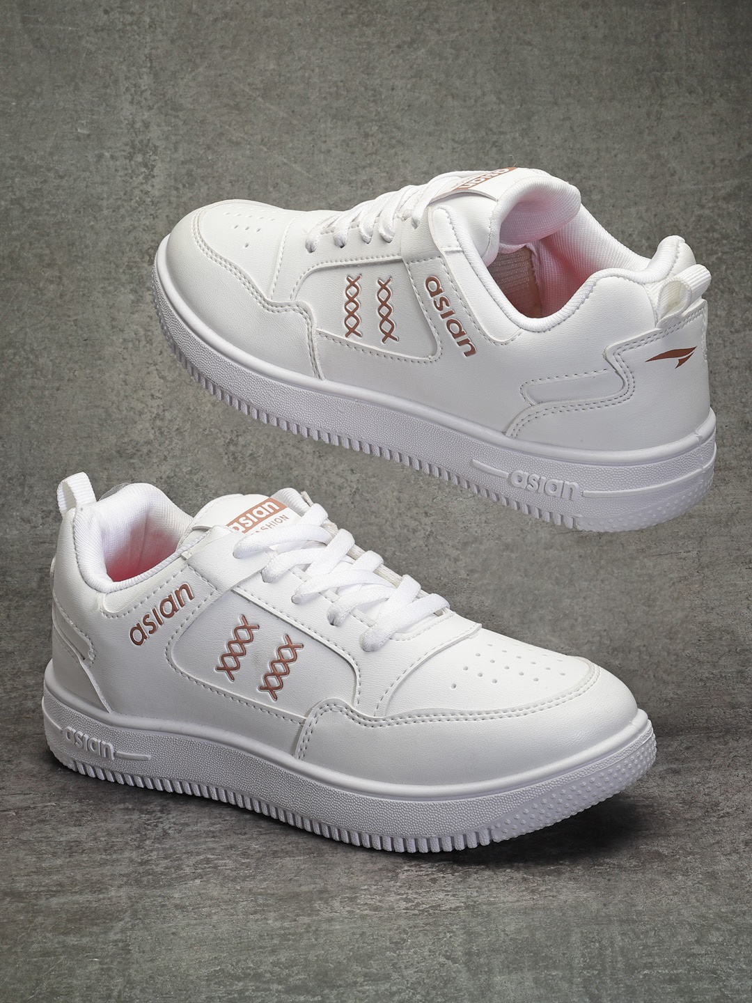 

ASIAN Women Printed Lace Up Sneakers, White