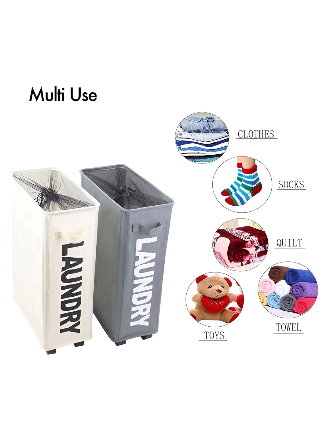 

Kuber Industries Grey Waterproof Laundry Basket with Stand