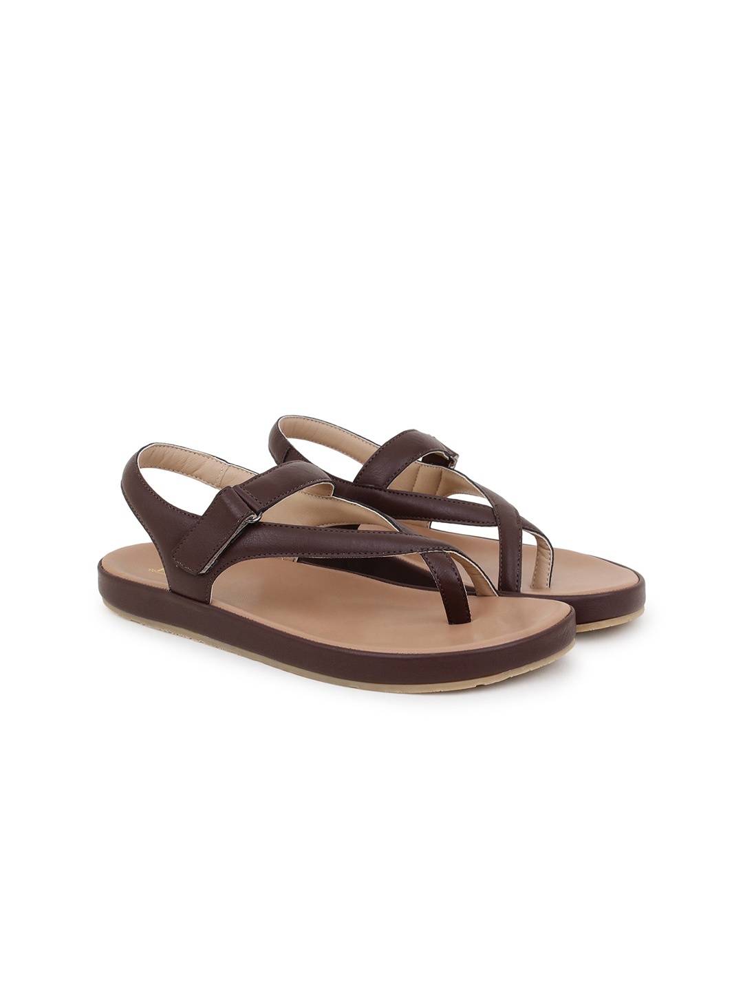 

PEPITOES Backstrap One Toe Flats, Brown