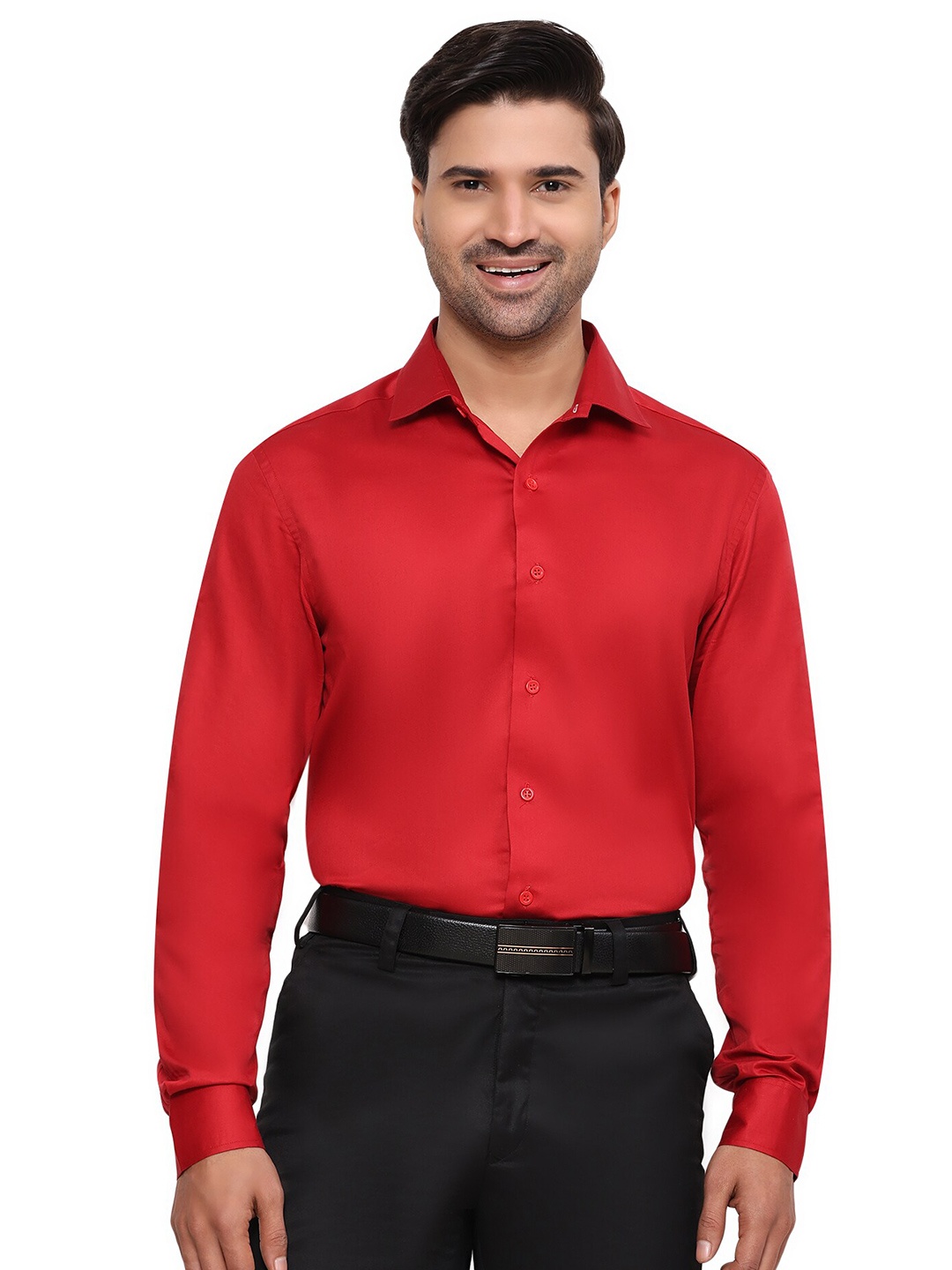 

BAESD Classic Semi Sheer Formal Shirt, Red