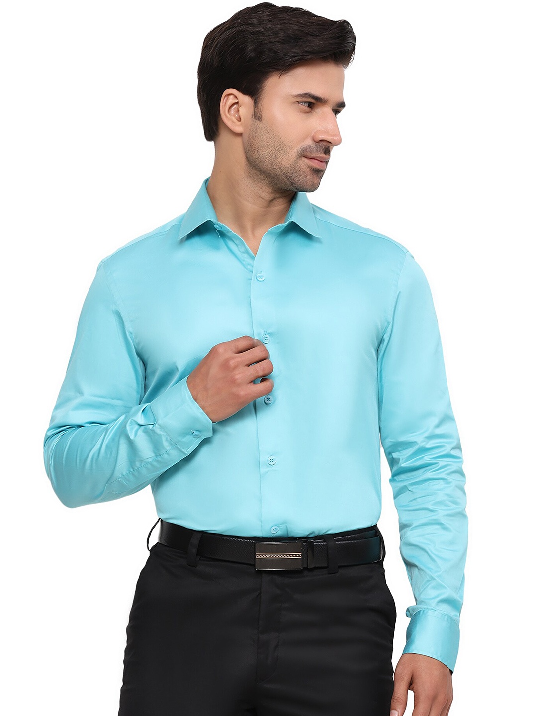 

BAESD Classic Semi Sheer Formal Shirt, Blue