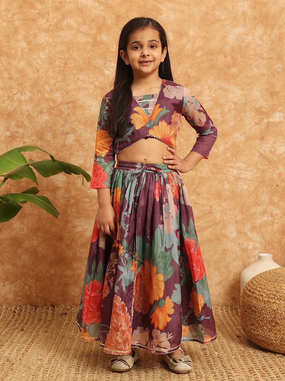 

Readiprint Girls Printed Ready to Wear Lehenga Choli, Purple