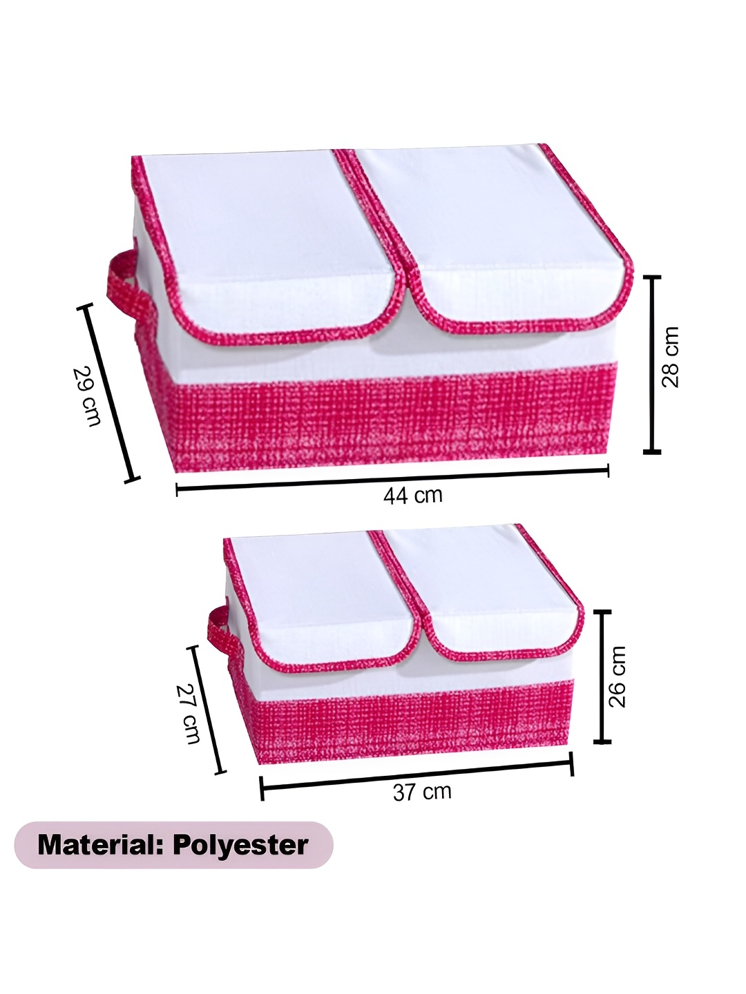 

Kuber Industries White & Pink 2 Pieces Regular Drawer Organisers