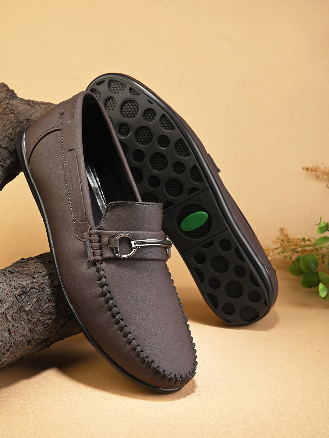 

Provogue Men Horsebit Loafers, Brown