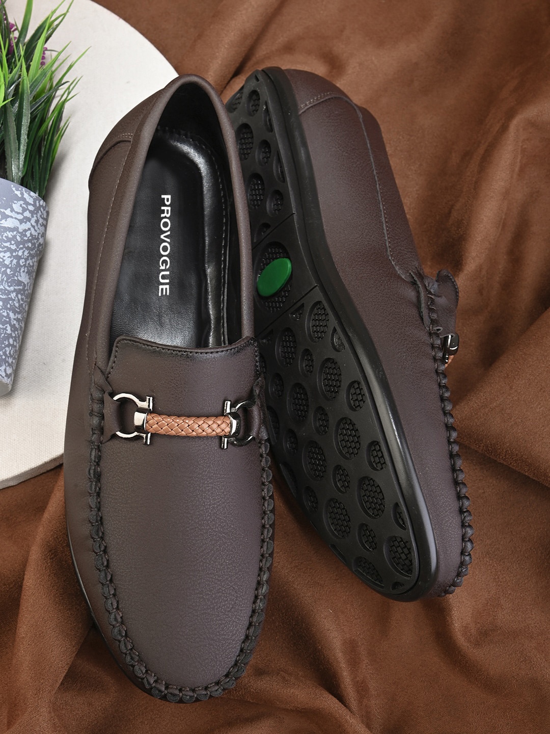 

Provogue Men Horsebit Loafers, Brown