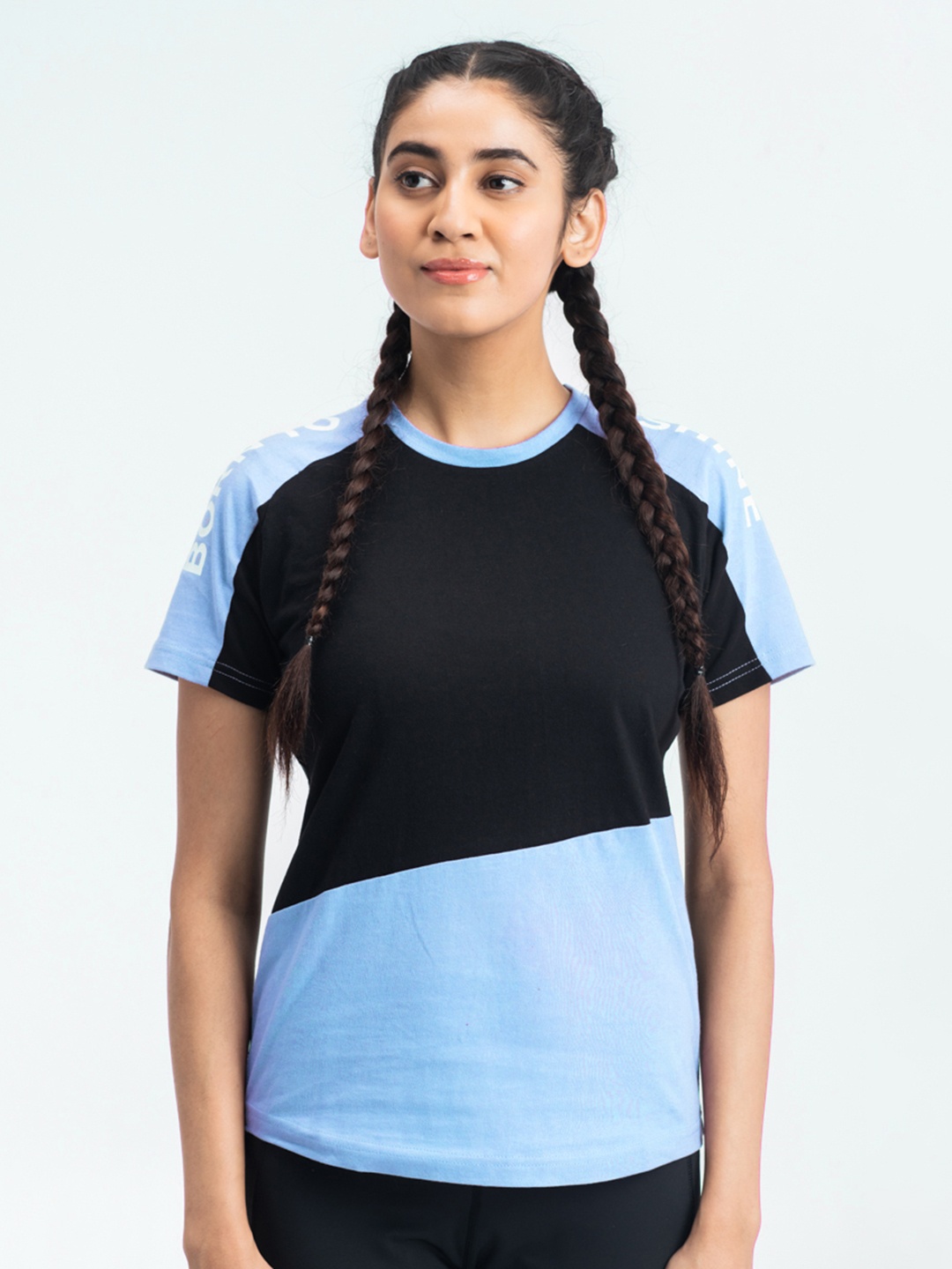 

DRYP EVOLUT Colourblocked Pure Cotton Gym T-shirt, Blue