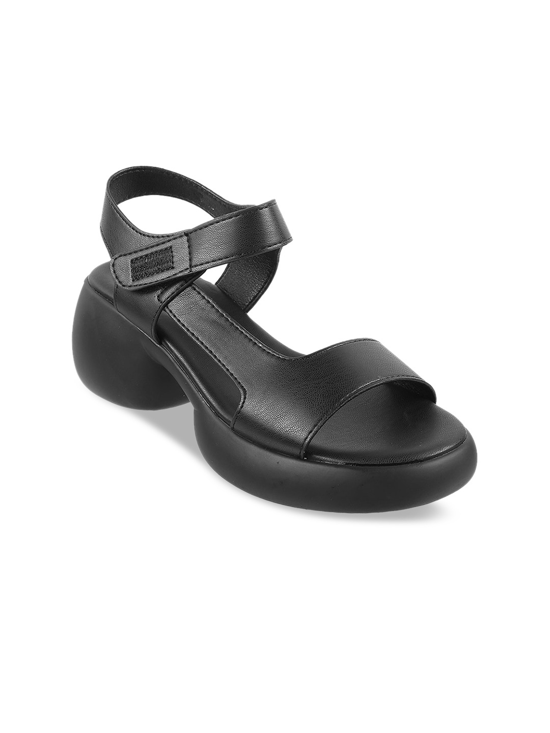 

Mochi Open Toe Platform Heels, Black