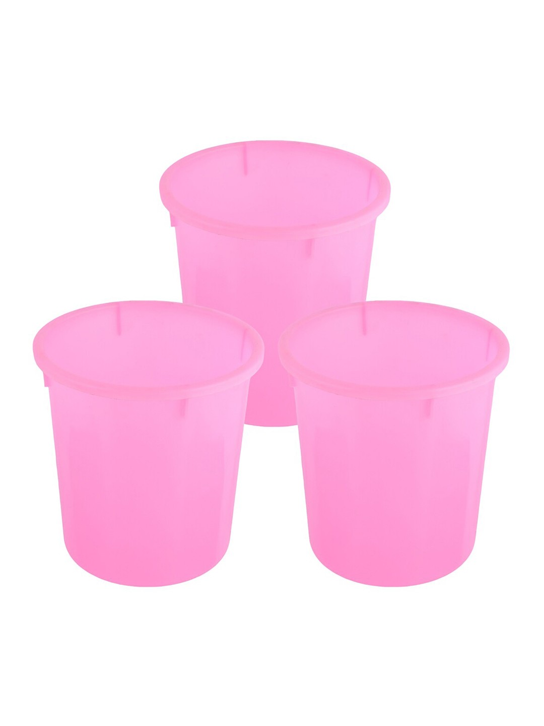 

Kuber Industries 3 Pieces Pink Open Garbage Dustbin 7 L