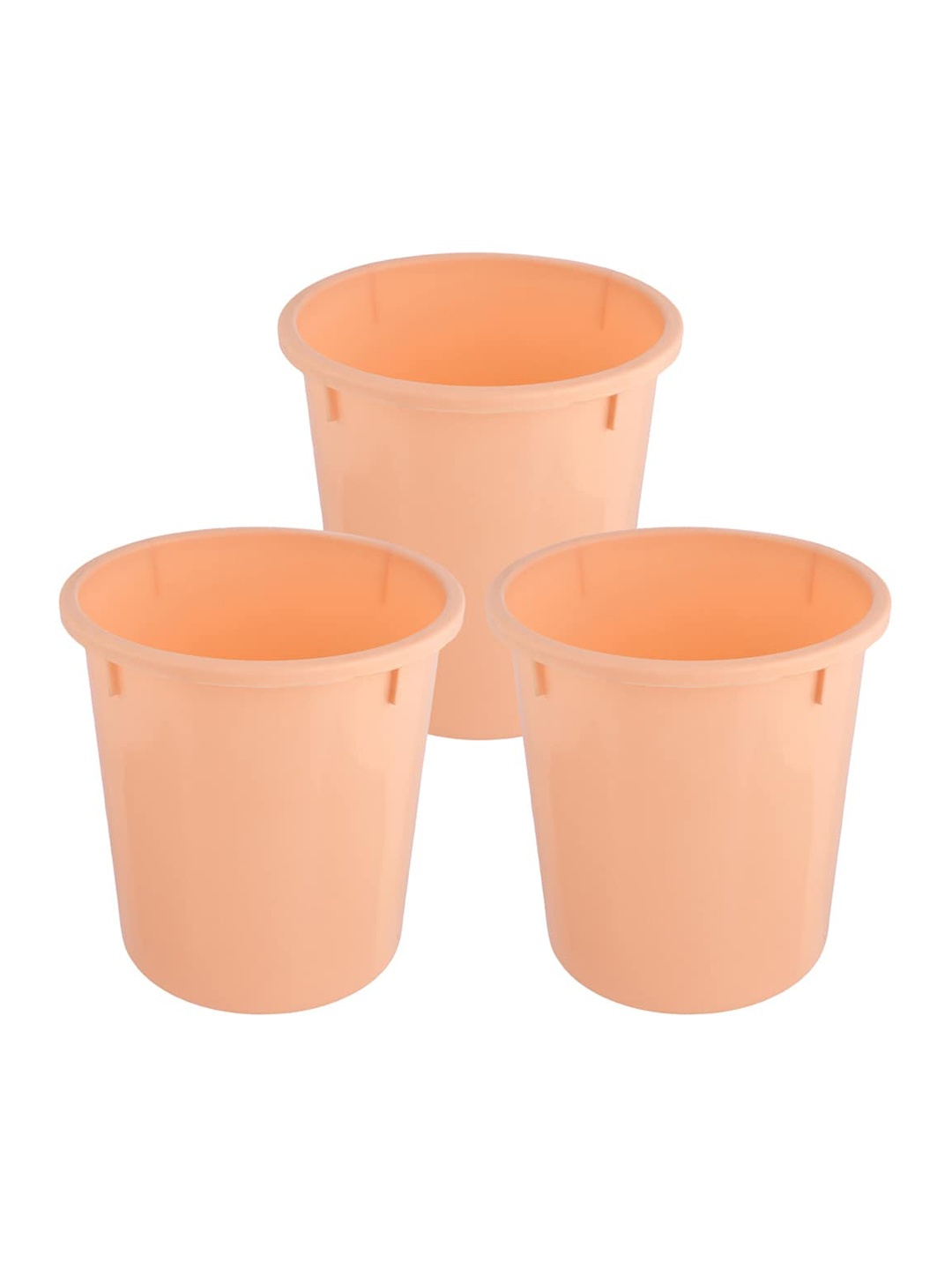 

Kuber Industries Orange 3 Pcs Open Garbage Dustbin 7 L