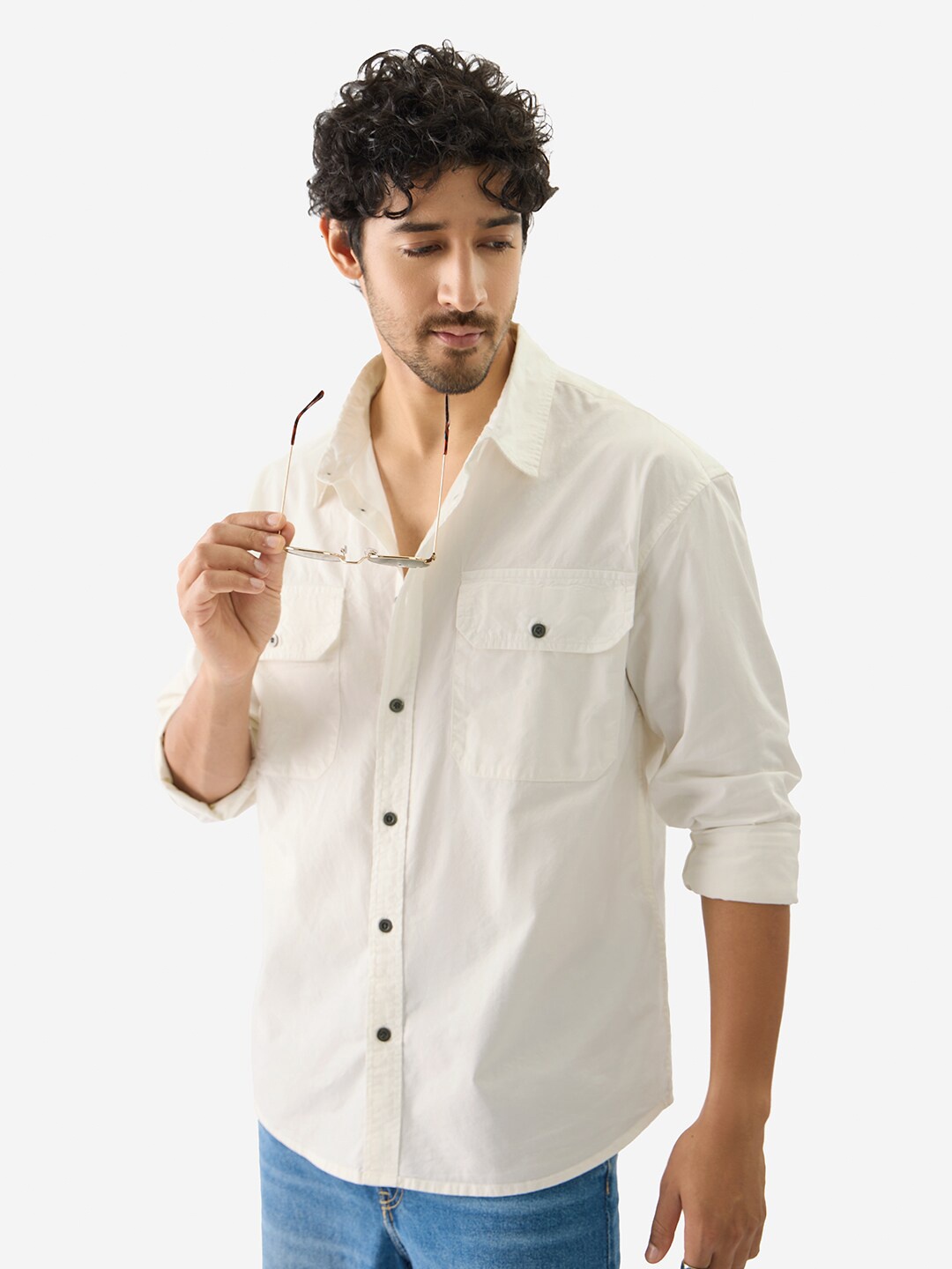 

The Souled Store Off White Pure Cotton Casual Shirt