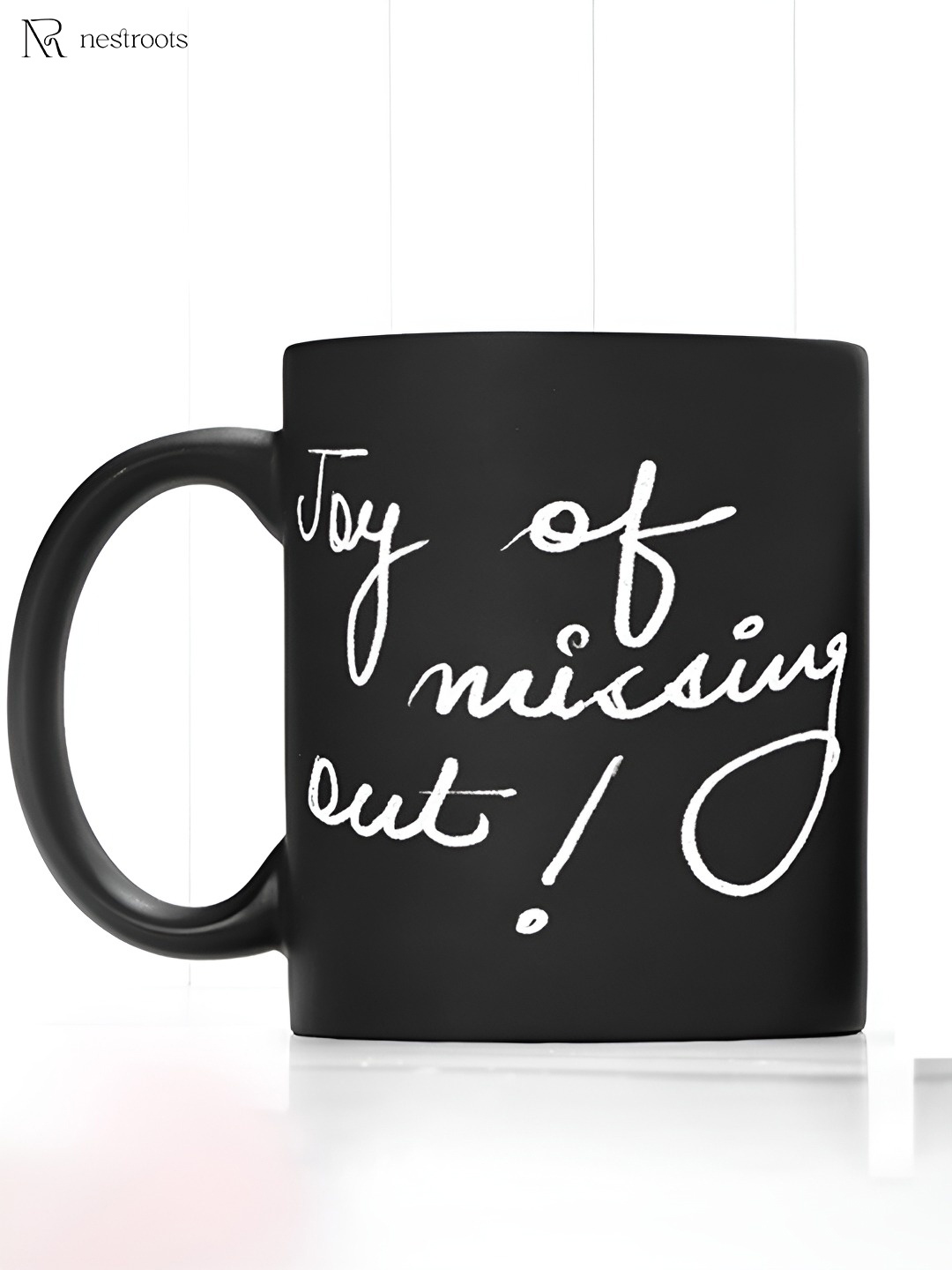 

nestroots Black & White Printed Stoneware Glossy Mugs 350 ml