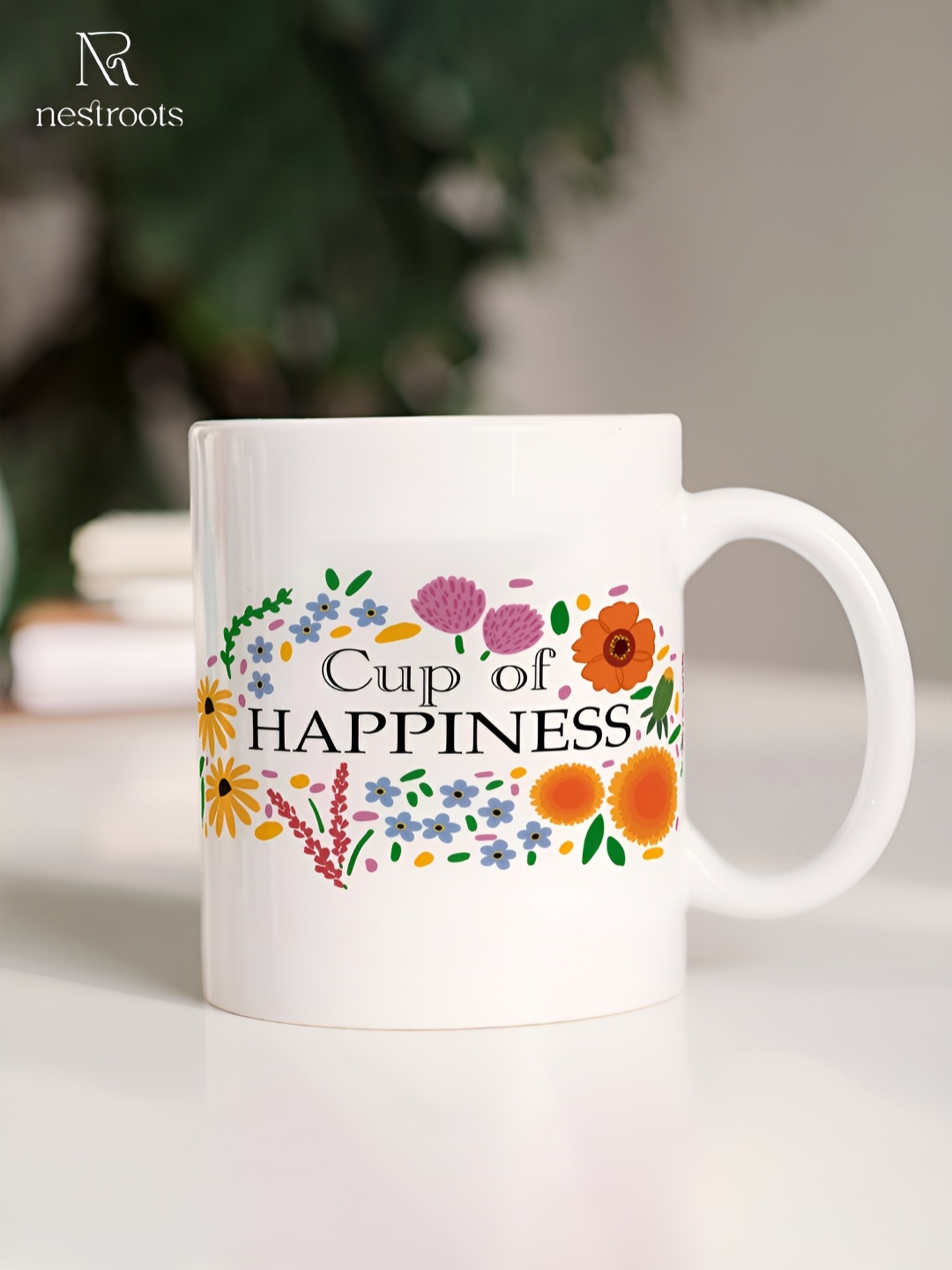 

nestroots White Text or Slogans Printed Dishwasher Safe Stoneware Glossy Mug 350 ml