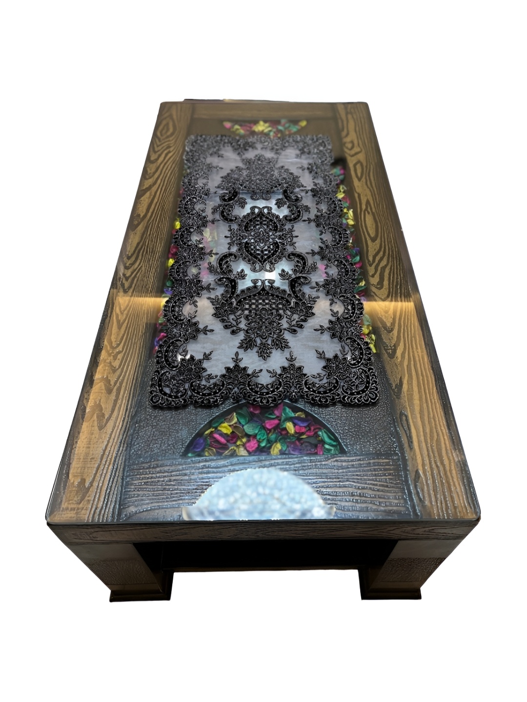 

TANLOOMS Black Embroidered Table Runner