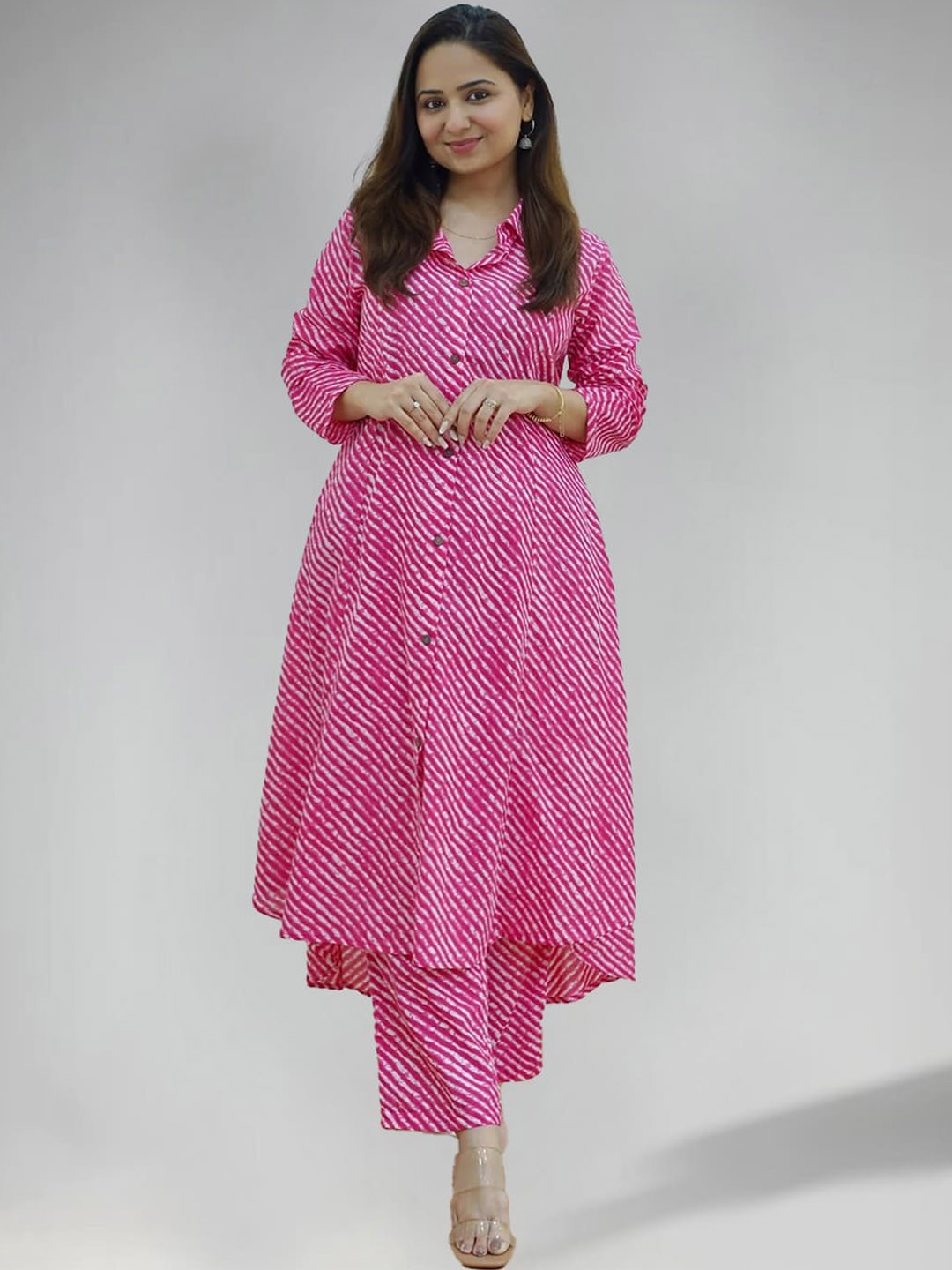 

TOOCHKI Leheriya Printed Tunic With Palazzo, Pink