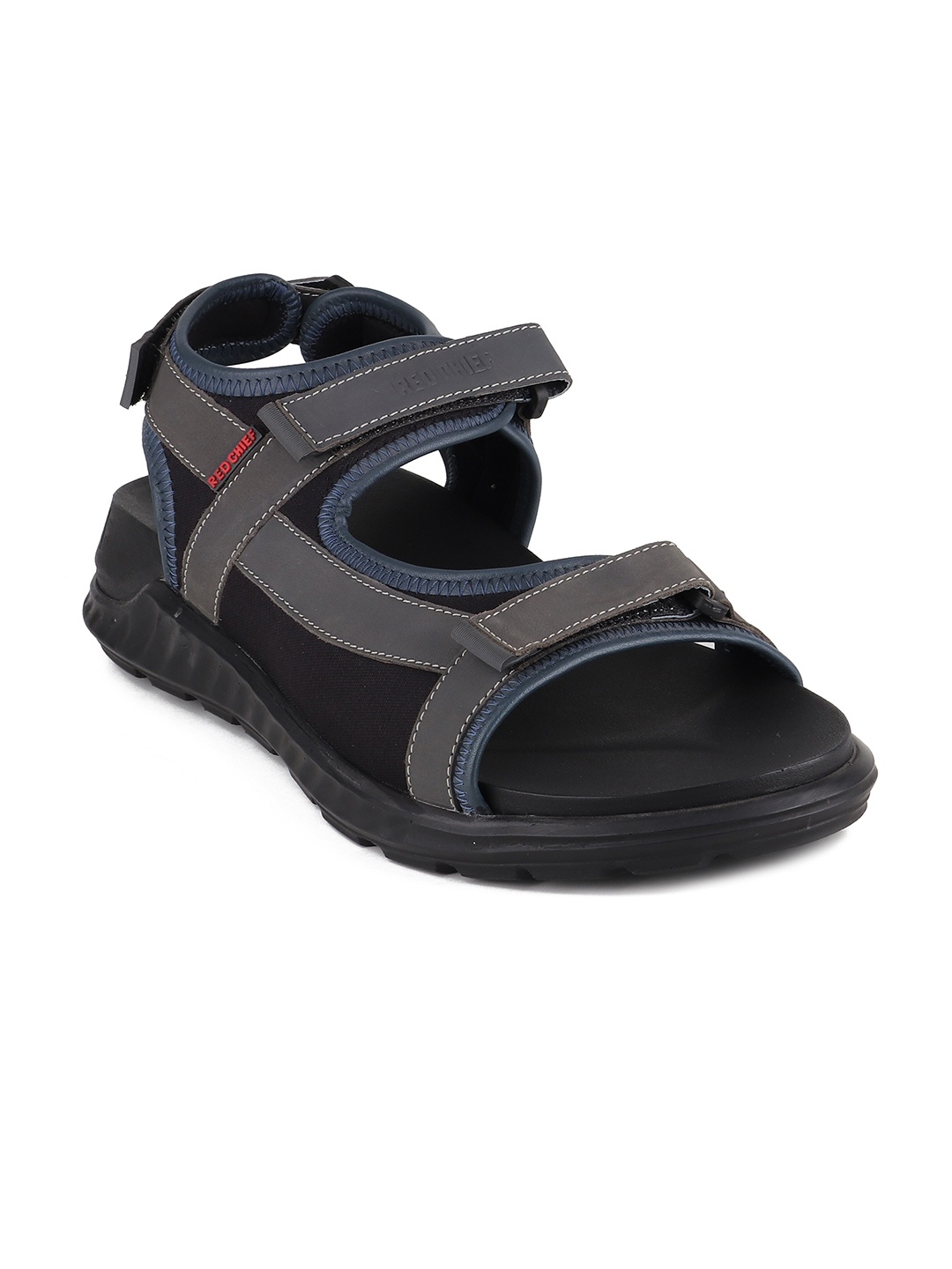 

Red Chief RC3913 Men Leather Sports Sandals, Grey
