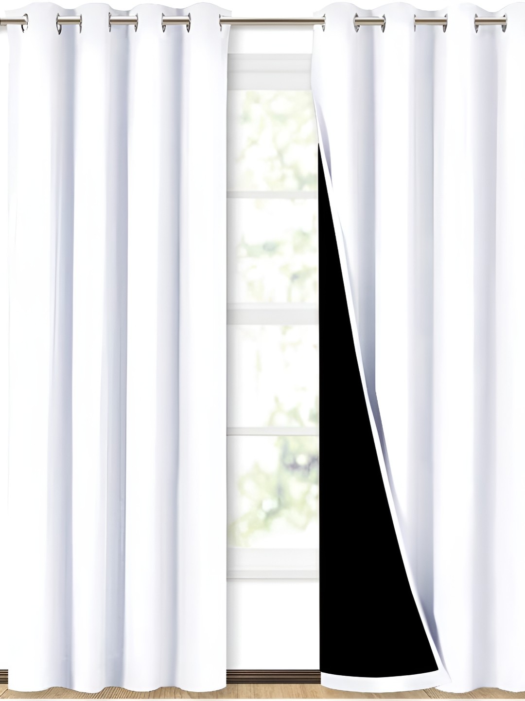 

BFAM White Black Out Eyelet Long Door Curtain