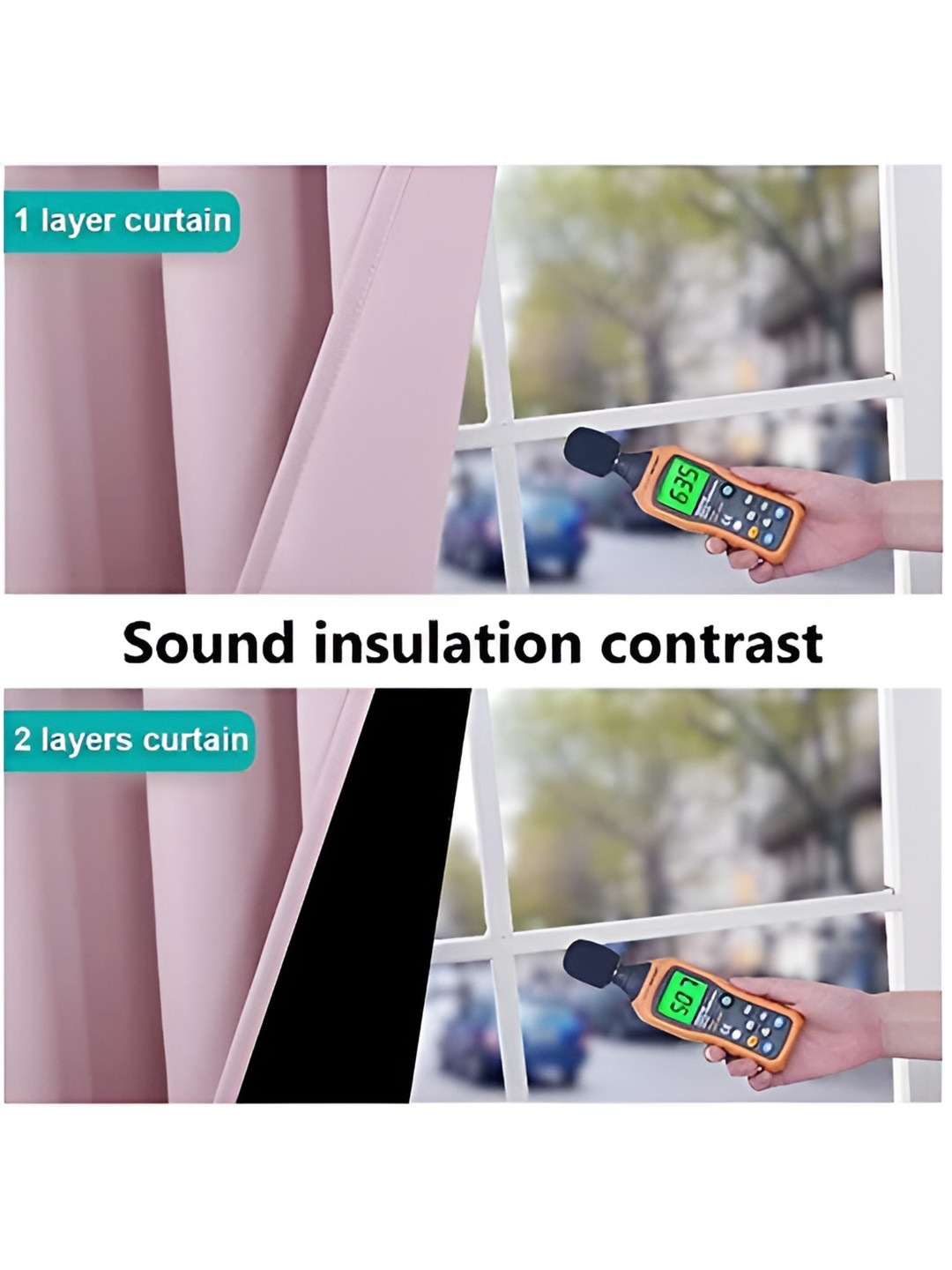 

BFAM Pink 2 Pieces Black Out Long Door Curtains