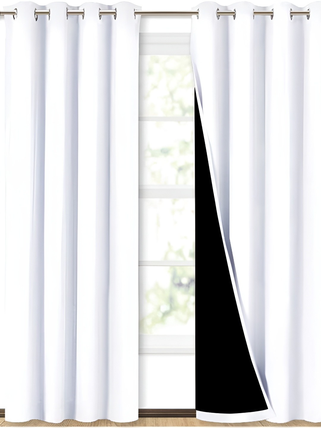 

BFAM White Black Out Eyelet Long Door Curtain