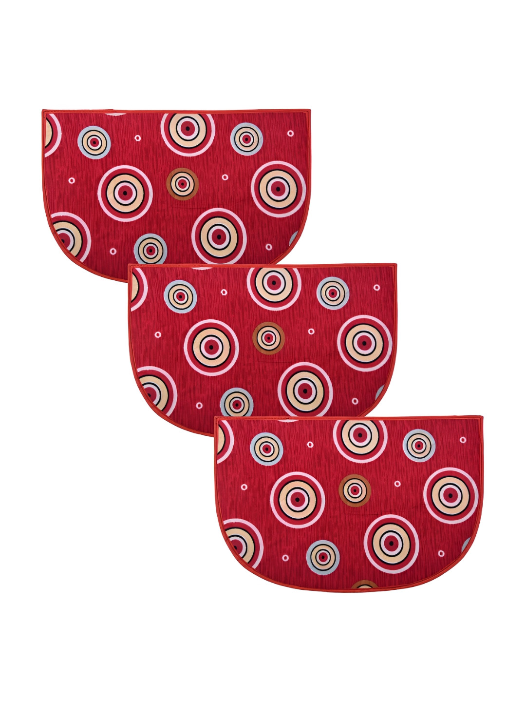 

Kuber Industries Red 3 Pcs Printed Anti-Skid Doormats