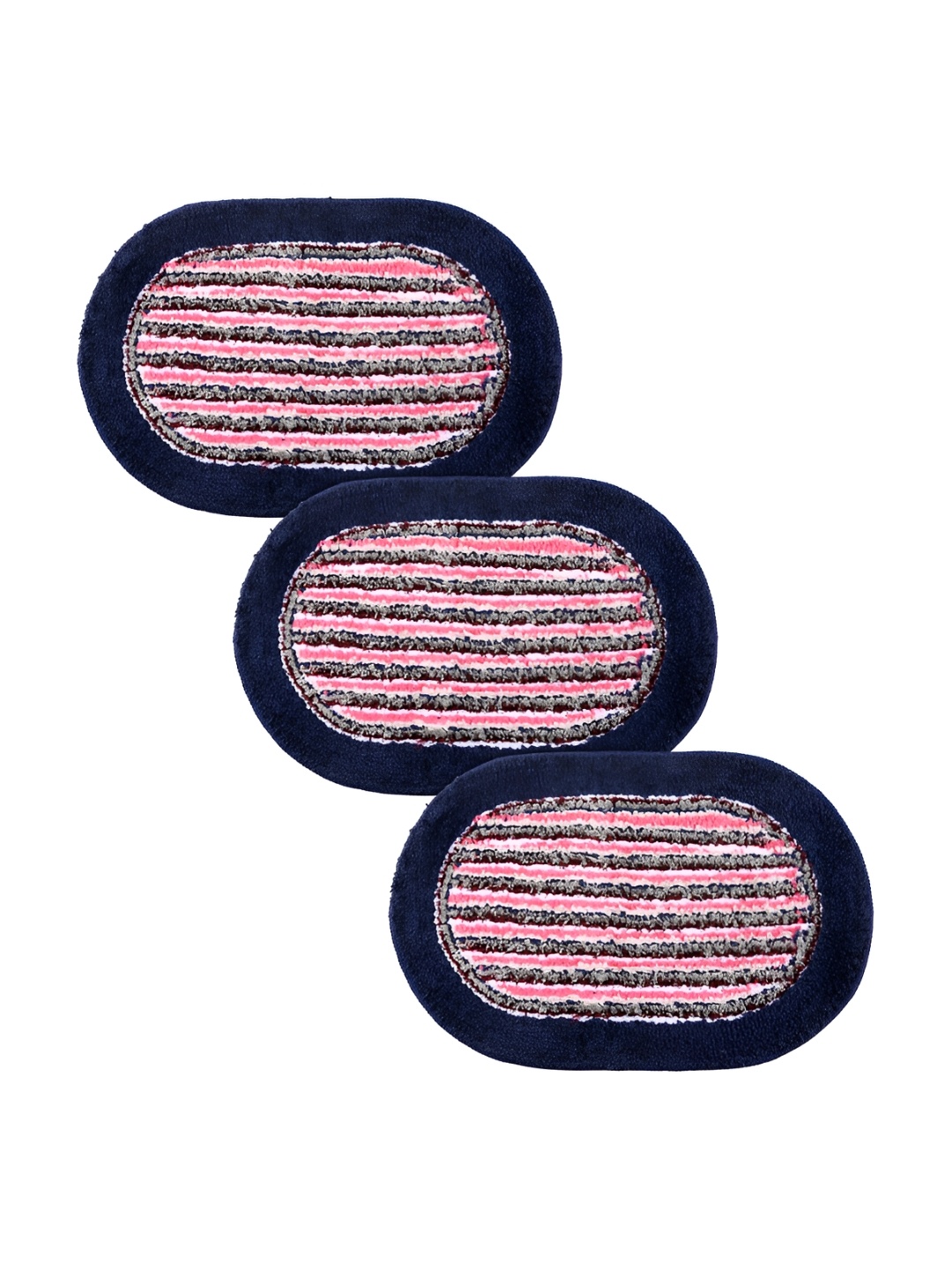 

Kuber Industries Pink & Blue 3 Pieces Anti-Skid Doormats