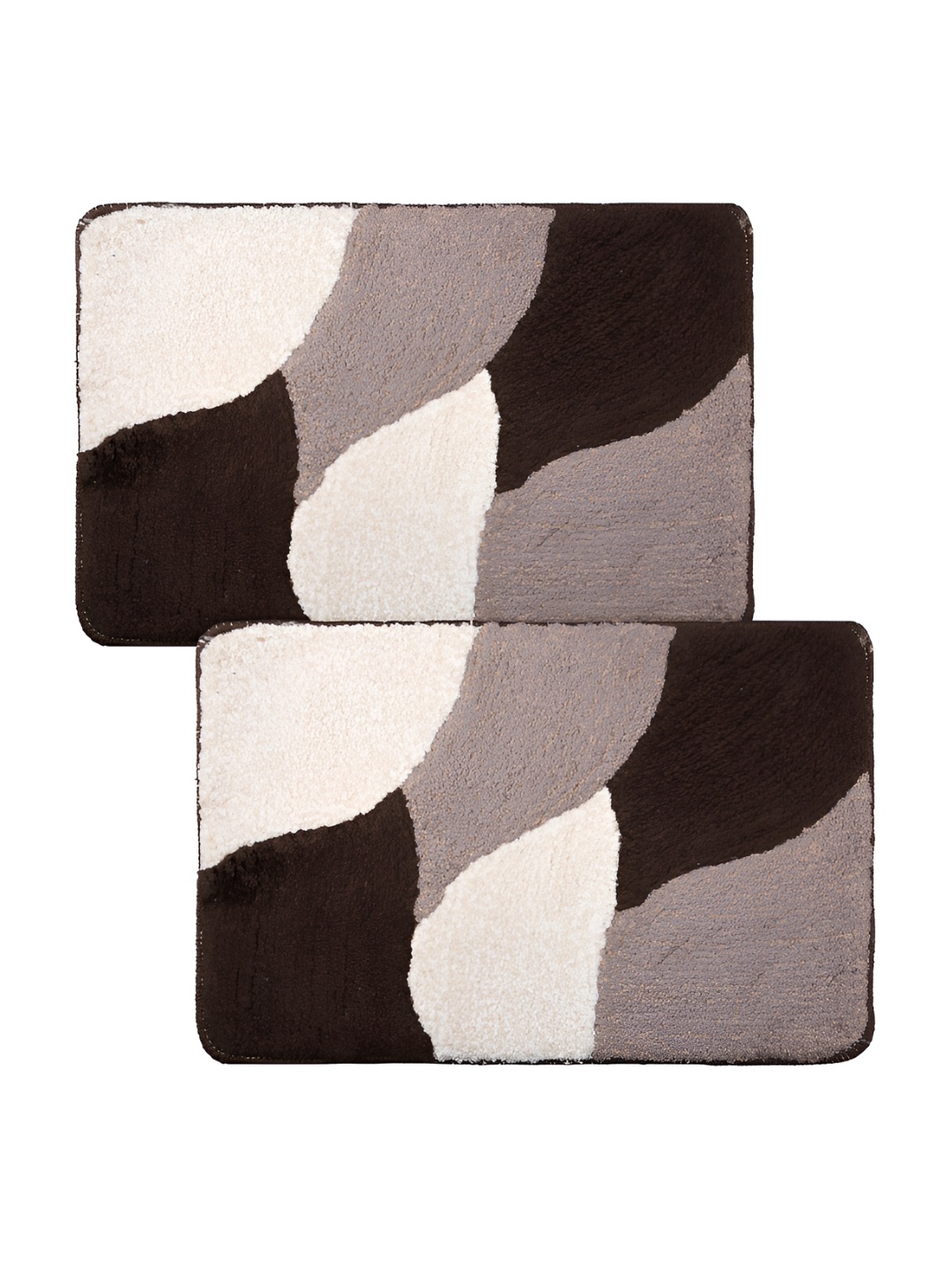 

Kuber Industries Grey & Black 2 Pcs Anti-Skid Doormats