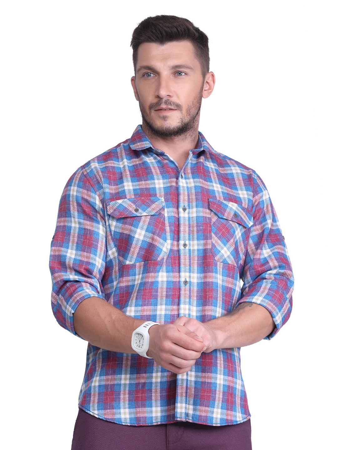 

USMC Relaxed Tartan Checked Casual Shirt, Multi