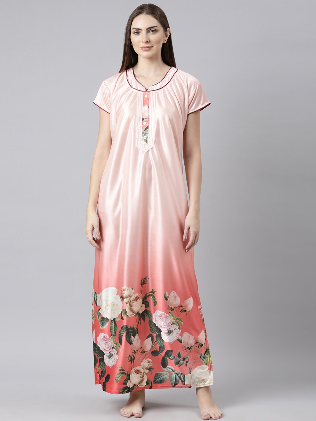 

Bailey sells Floral Printed Satin Maxi Nightdress, Peach