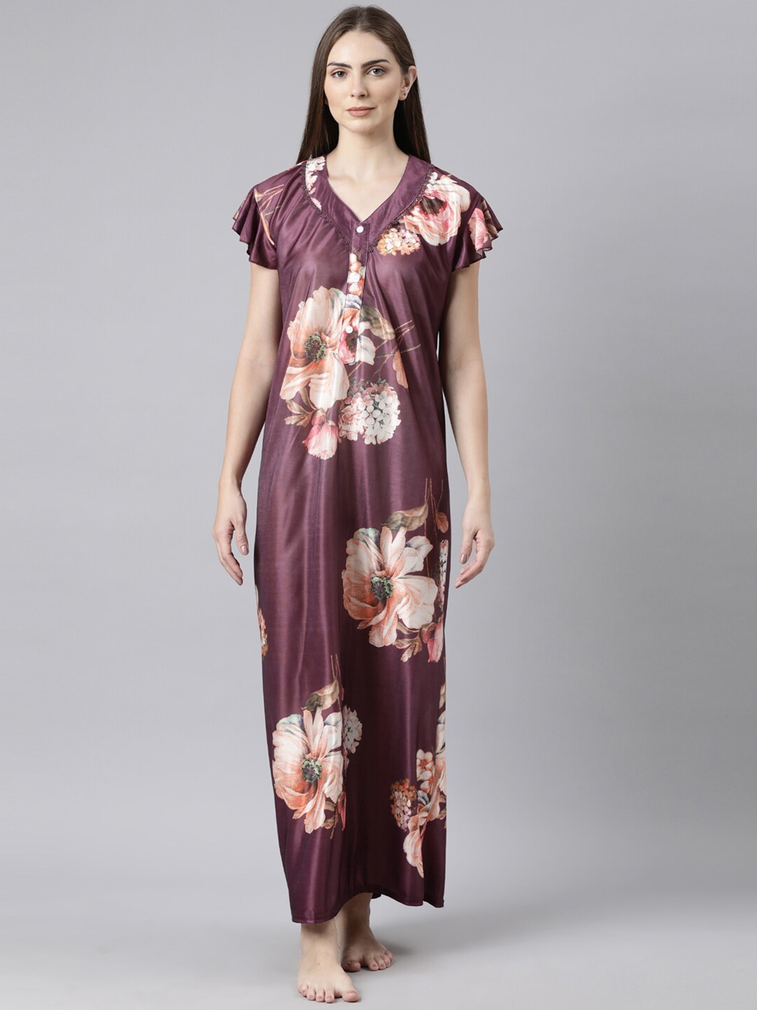 

Bailey sells Floral Printed Satin Maxi Nightdress, Magenta