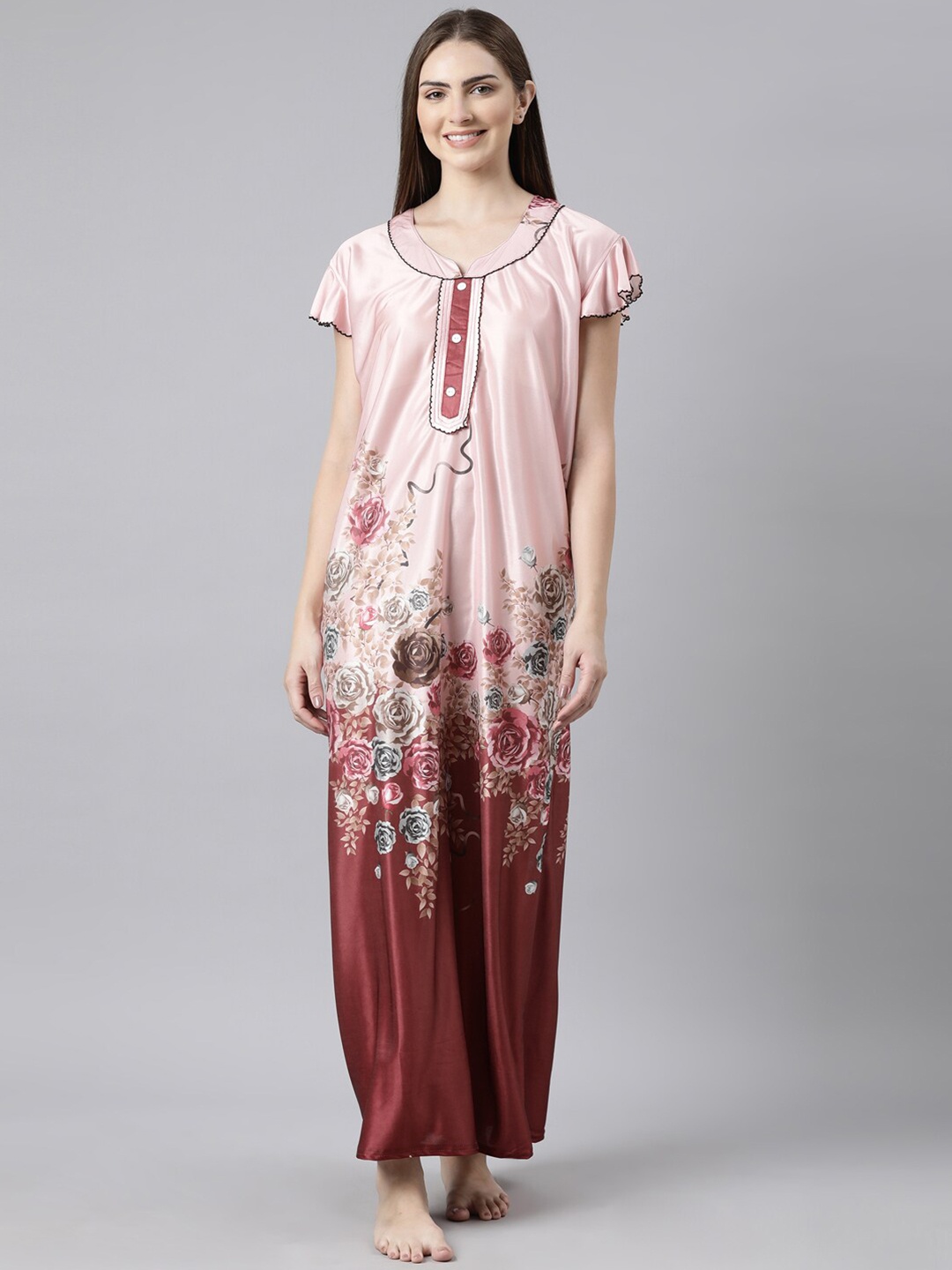 

Bailey sells Floral Printed Satin Maxi Nightdress, Peach