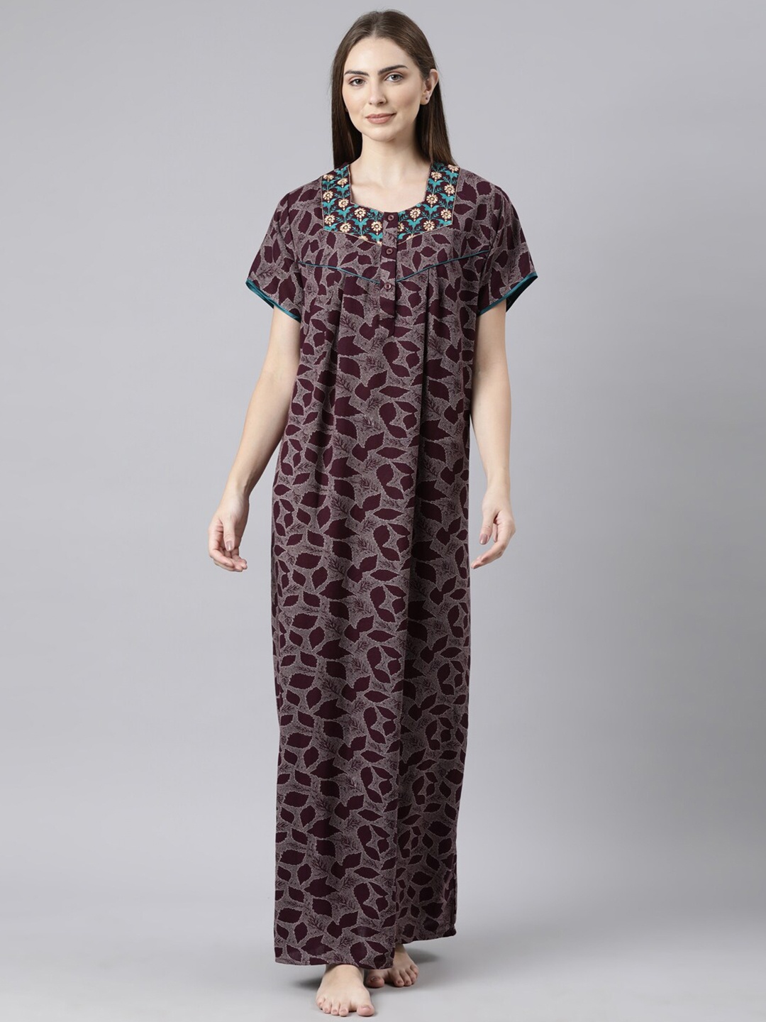 

Bailey sells Floral Printed Pure Cotton Maxi Nightdress, Purple