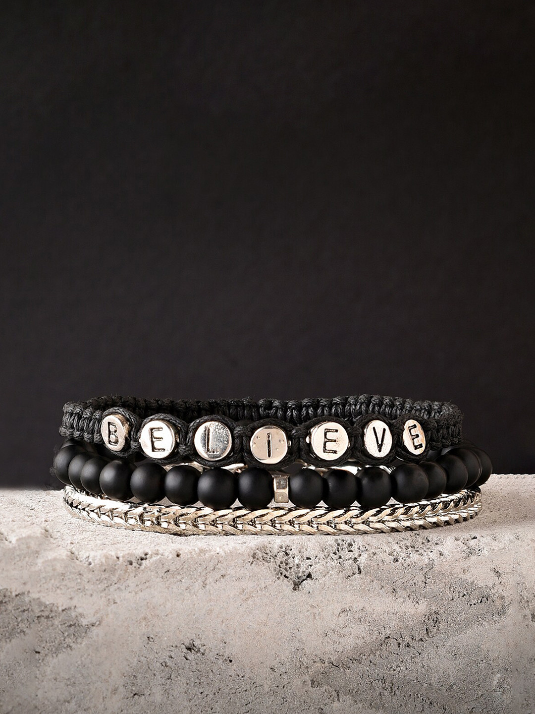 

The Bro Code Men Set Of 3 Silver-Plated Bracelets