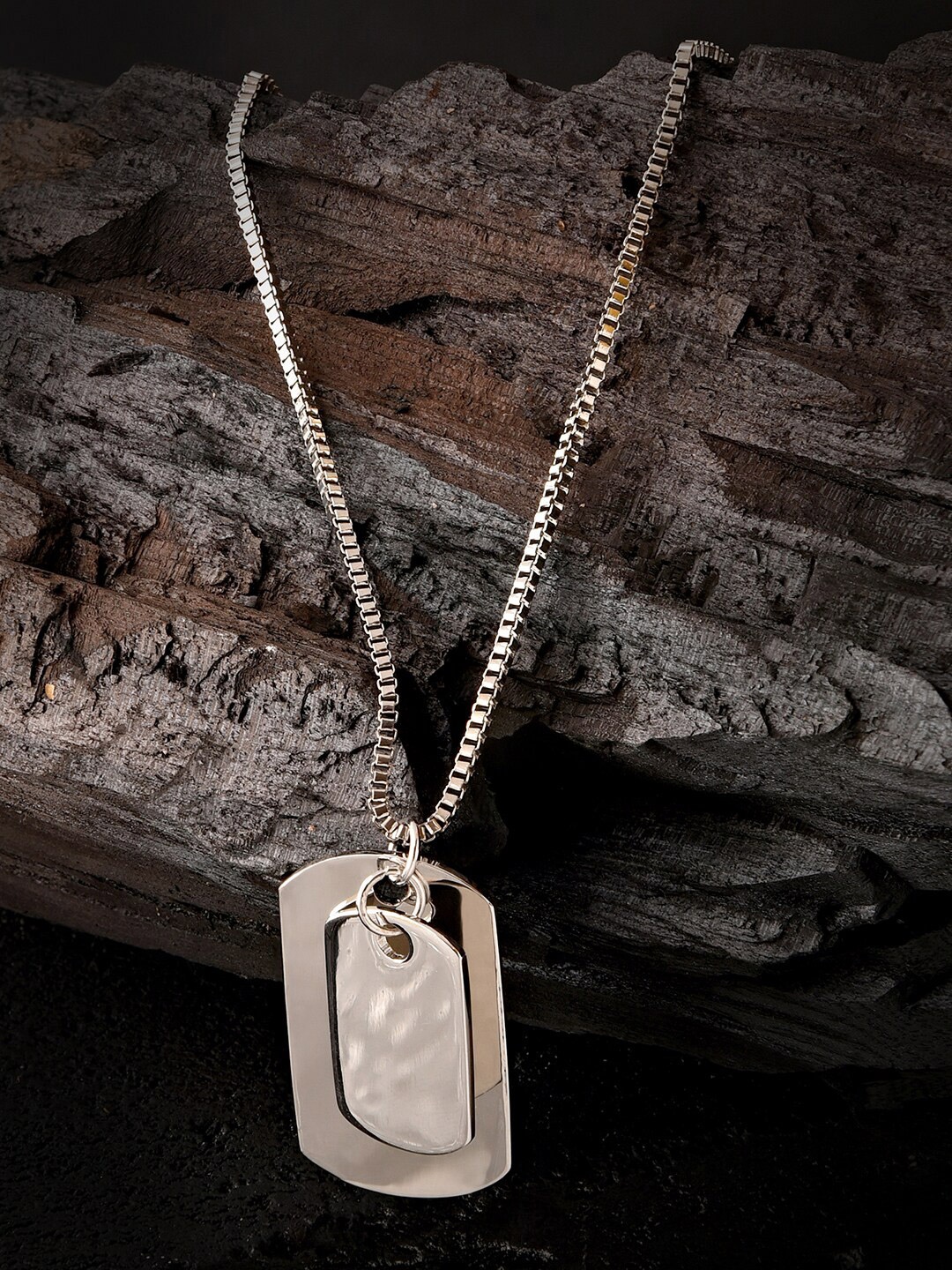 

The Bro Code Men Silver-Plated Oxidised Chain