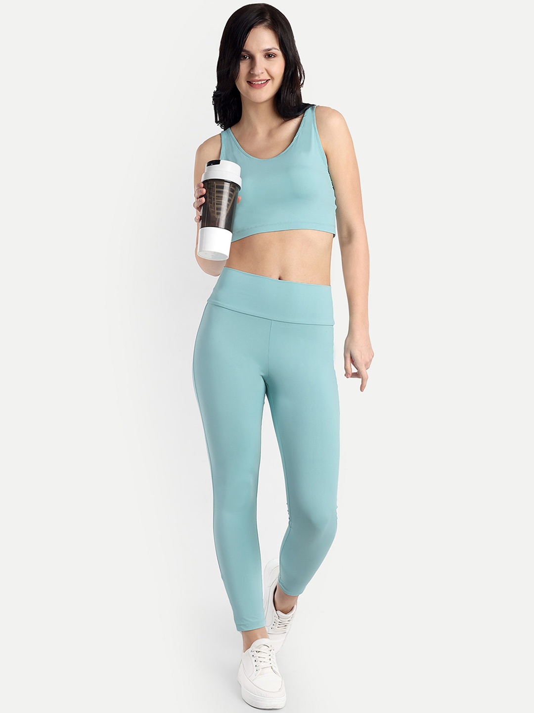 

PANDORNA Cycling Sleeveless Sports Bra & Tights Co-Ords, Blue