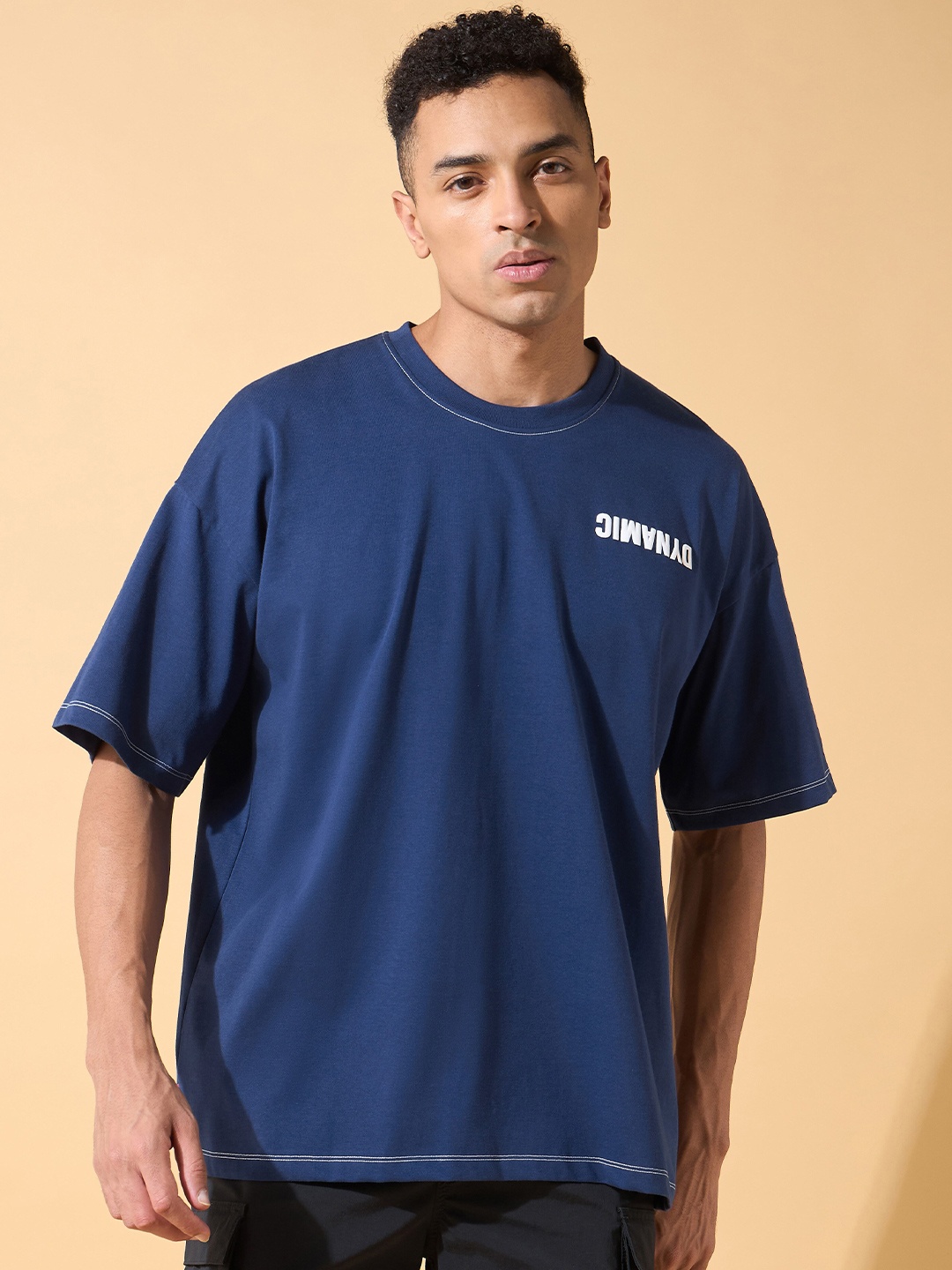 

CULT Dynamic Reverse Print Oversized T-shirt, Blue