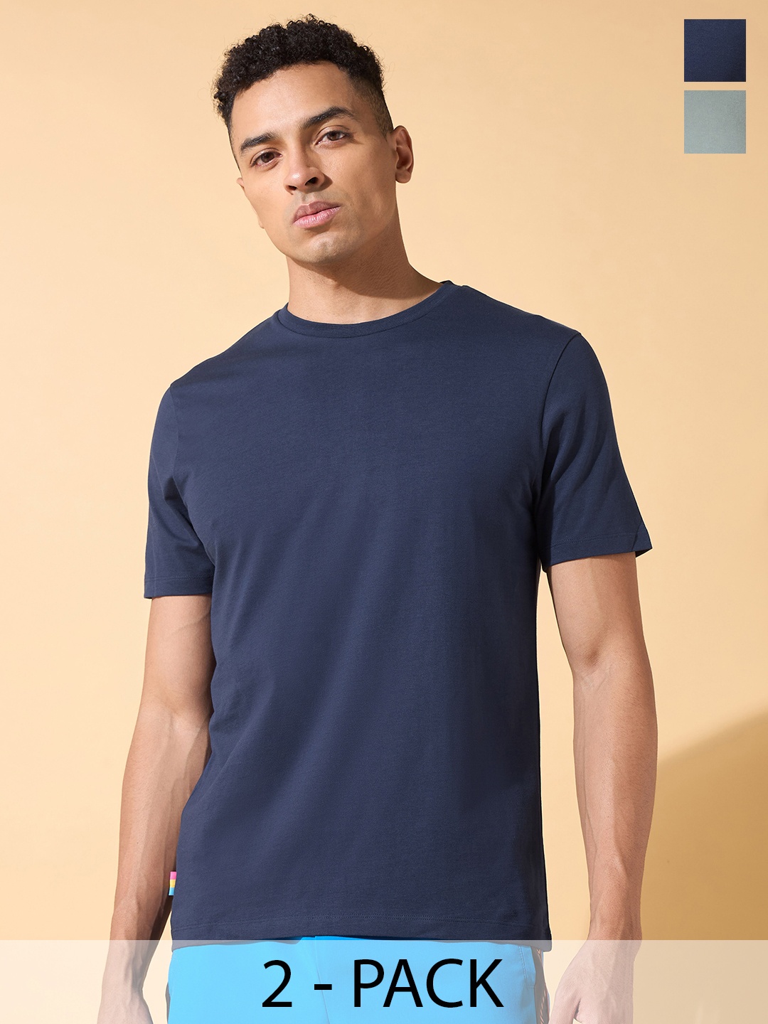 

CULT Cult Essential Pack of 2 Cotton T-shirts, Navy blue