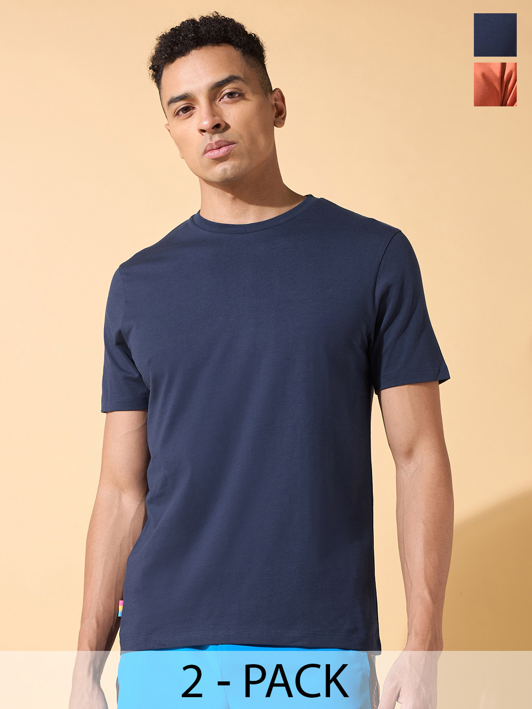 

CULT Cult Essential Pack of 2 Cotton T-shirts, Blue